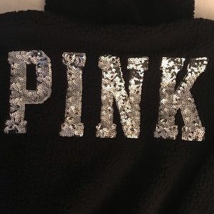 PINK Jackets & Coats - Black Faux Fur Hoodie PINK Jackets & Coats - Black Faux Fur Hoodie